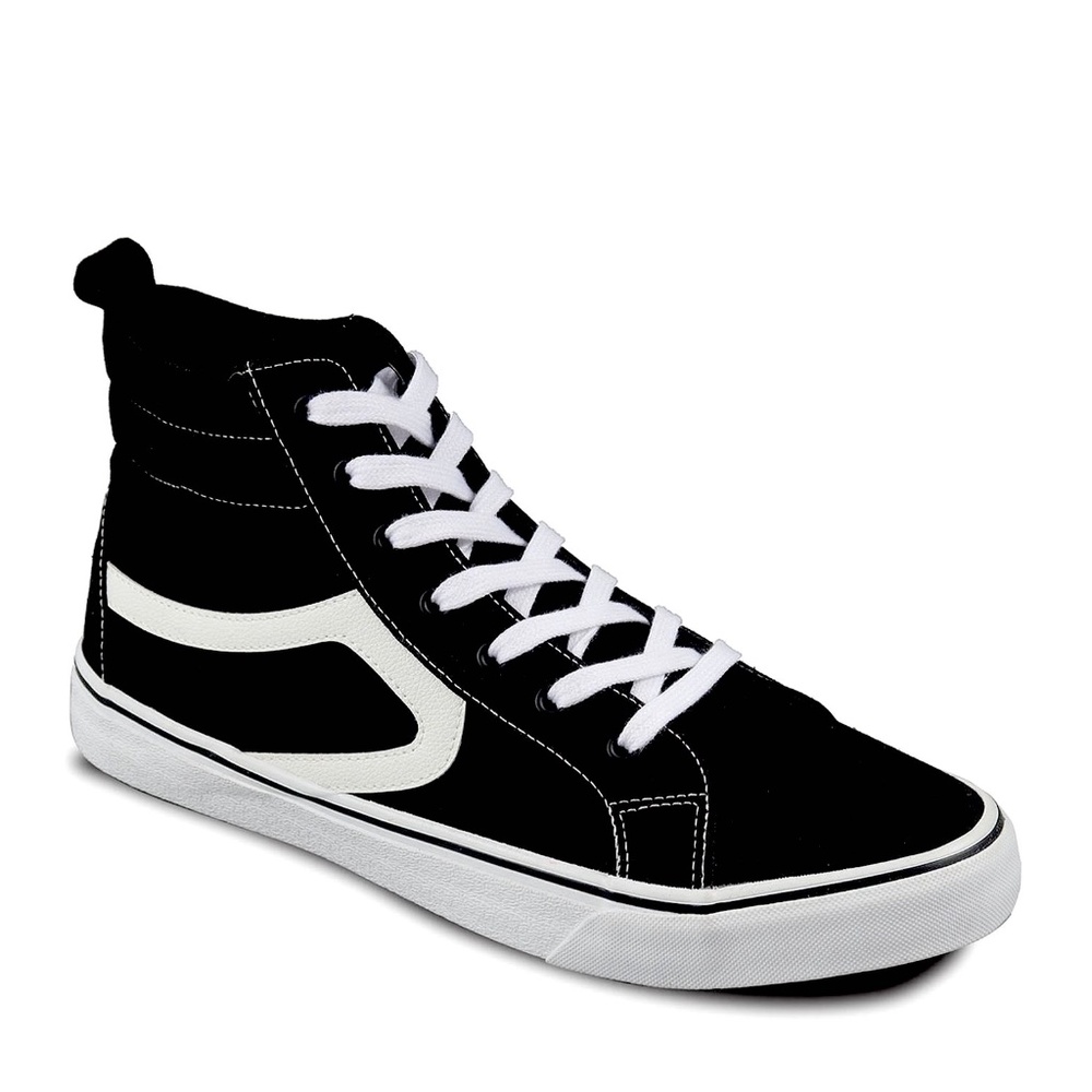 No Boundaries Mens Size 10.5 Mid Retro Lace-up Casual Sneakers Boots Black White